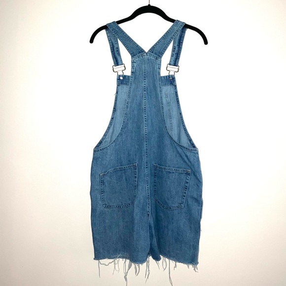 Distressed Denim Overall Shorts - Picture 6 of 6